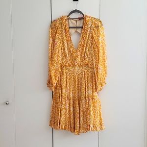 Anthropologie Orange patterned dress
